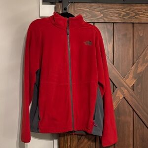 The North Face Red and Gray Fleece Jacket